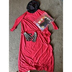 Rubie's Red Hidden Face Robe Adult Costume Hooded Death Cult Phantom Cloak EUC